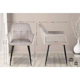 thumbnail of Set van 2 eetkamerstoelen Emia Velvet licht grijs