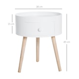 thumbnail of HOMCOM HOMCOM Mesa Apoio Redonda com 1 Gaveta Borda Elevada e 3 Pés de Madeira  Estilo Moderno Ø38x45 cm Branco