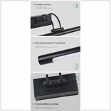 thumbnail of Applique murale LED 12W, lumière chaude 3000K, noir mat, traditionnelle et élégante, totalement articulée pour tableaux et miroirs.