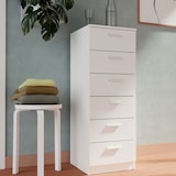 thumbnail of Briebe Cajonera Dormitorio Sinfonier Alto, Cómoda 6 Cajones, 110x40x40 cm (Alto x Ancho x Profundo), Nova, BRI-1074, Blanco