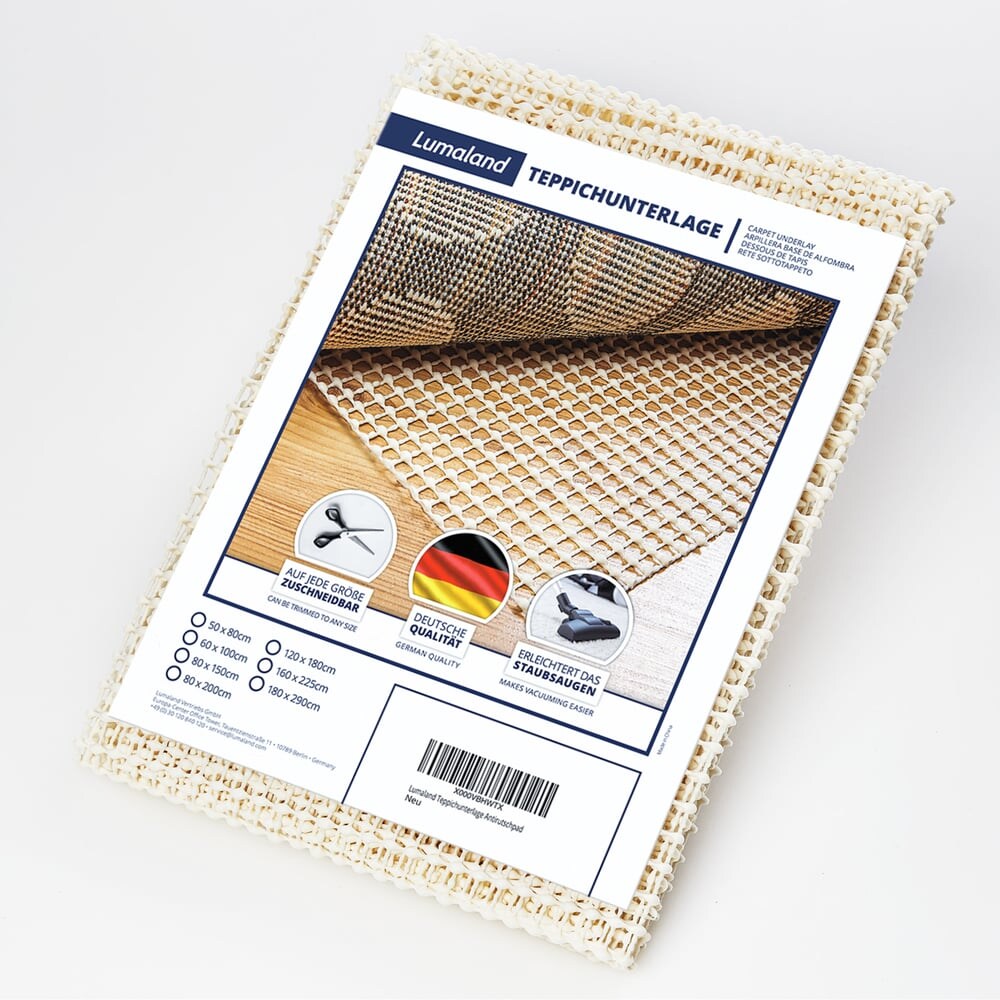 Lumaland Antirutschmatte Teppich 60x100cm weiß