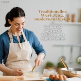 thumbnail of Batedor dinamarquês – Aros de aço inoxidável e cabo de madeira ergonômico | Perfeito para massas de pão, bolo e pizza | Robusto e durável