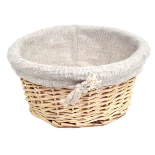 METRO PROFESSIONAL Cesta panera, mimbre/algodón, Ø 25 x 9 cm, 3 unidades, redonda, natural