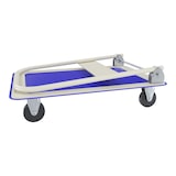 thumbnail of Carrello Richiudibile Pieghevole Portata 150 Kg 4 Ruote Carrellino Trasportatore Pianale Acciaio Antiscivolo Portapacchi Trasporto 82 x 48 x 72 Cm Blu