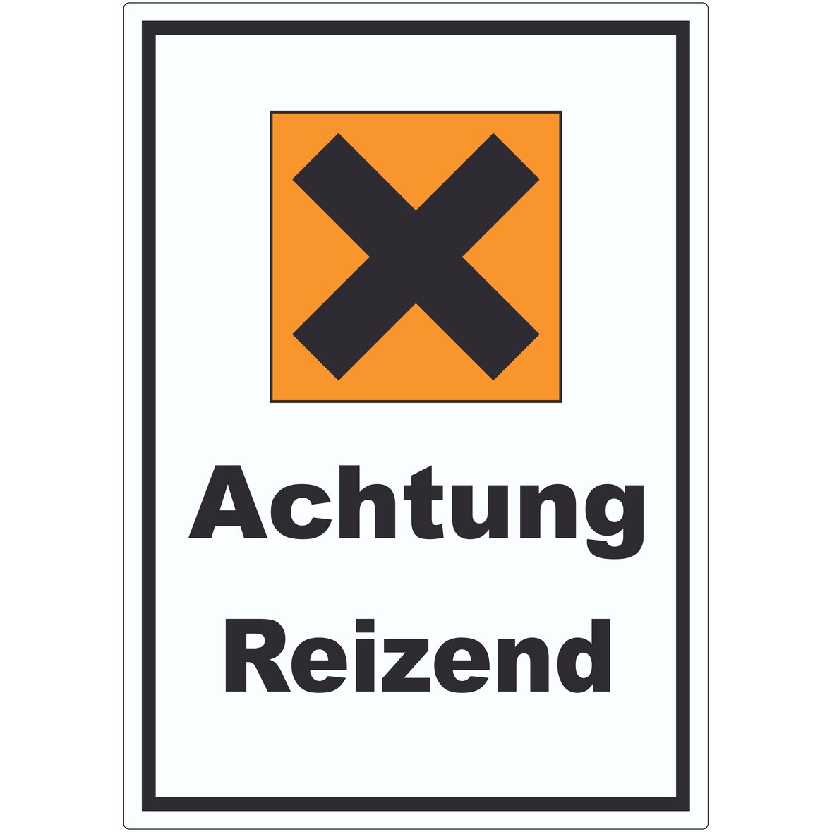 Aufkleber Gefahrensymbol Reizend Kreuz A8 (52x74mm)