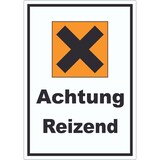 thumbnail of Aufkleber Gefahrensymbol Reizend Kreuz A8 (52x74mm)