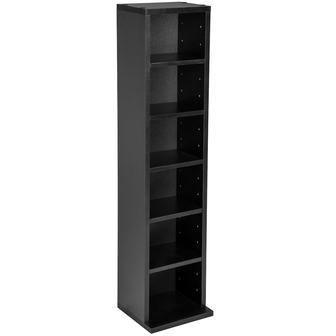tectake Scaffale per CD con 6 scomparti per 102 CD 90 x 21 x 20 cm - nero - 401701