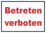 thumbnail of Betreten verboten Schild rot-weiß-schwarz A5 Rückseite selbstklebend