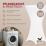 thumbnail of DETEX® Stehtischhusse 5er Set Weiß 60-65cm Verstärkter Fußbereich 30°C Waschbar Stehtisch Hussen Stretch Tisch Überzug