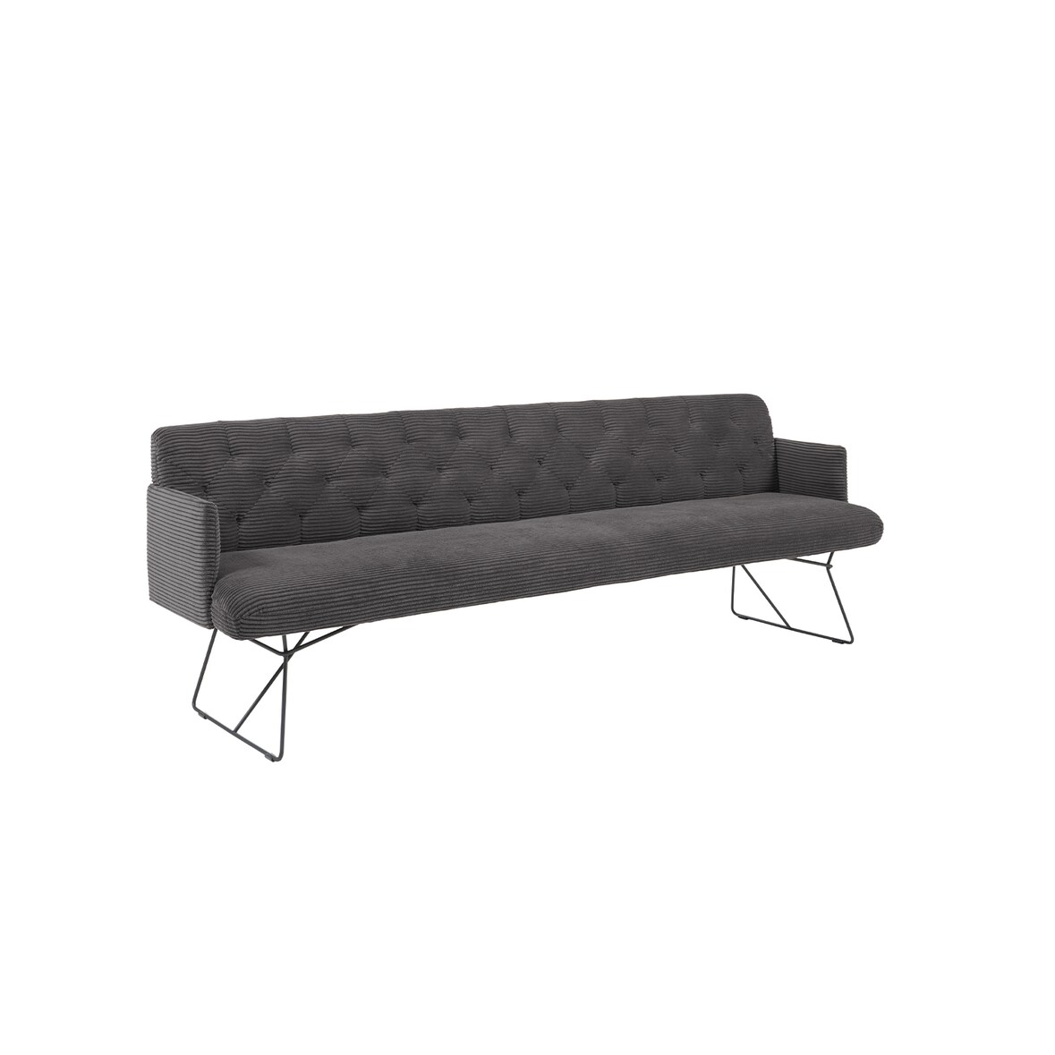 KAWOLA Esszimmerbank CHARME Cord grau 206cm