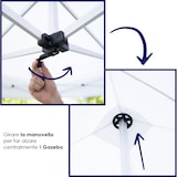 thumbnail of Danieli - Gazebo 3x3 Pieghevole in Alluminio con Copertura Bianca Impermeabile - Struttura Regolabile in Altezza - Borsa per il Trasporto Inclusa