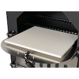 thumbnail of Forno per pizza da giardino doppia griglia pietra refrattaria con ruote HWC-N15 166x70x48cm acciaio nero