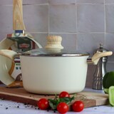 thumbnail of Menastyl - Faitout 20cm Colorama Creme- En Aluminium - Revetement Antiadhesif En Ceramique