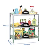 thumbnail of Comfort Metallregal mit 3 Böden und Schrauben. Farbe VERZINKT 900x1000x400 mm