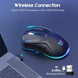 thumbnail of Souris RGB Sans Fil Filaire 4800DPI Haute Précision Avec Commutateur 3 Vitesses Noir YONIS