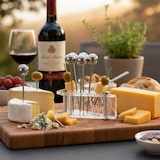 thumbnail of Piques apéritif argent avec support fromage - lot de 6