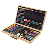 thumbnail of ECD Germany 109-tlg. Malset mit Holzkoffer, Künstler-Malkoffer mit Farbstiften, Wasserfarben, Ölpastellkreiden & Zubehör, Zeichen- & Malkasten,