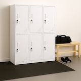 thumbnail of Armadietto HWC-P63, cassetta di sicurezza Armadietto armadietto portabiti Binario per abiti, 90x38x45cm acciaio ~ bianco