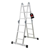 thumbnail of PROREGAL Sprossen-Mehrzweckleiter MULTISTEP mit Gerüstplattform, 4-teilig Aluminiumleiter, 4x3 Sprossen, bis zu 3,5 m Höhe, Traglast 150kg