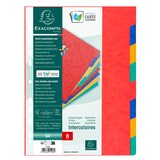 thumbnail of Exacompta - Réf. 1408E - Carton de 25 Intercalaires carte lustrée souple 225g/m2 - 8 onglets neutres - A4 - Couleurs assorties