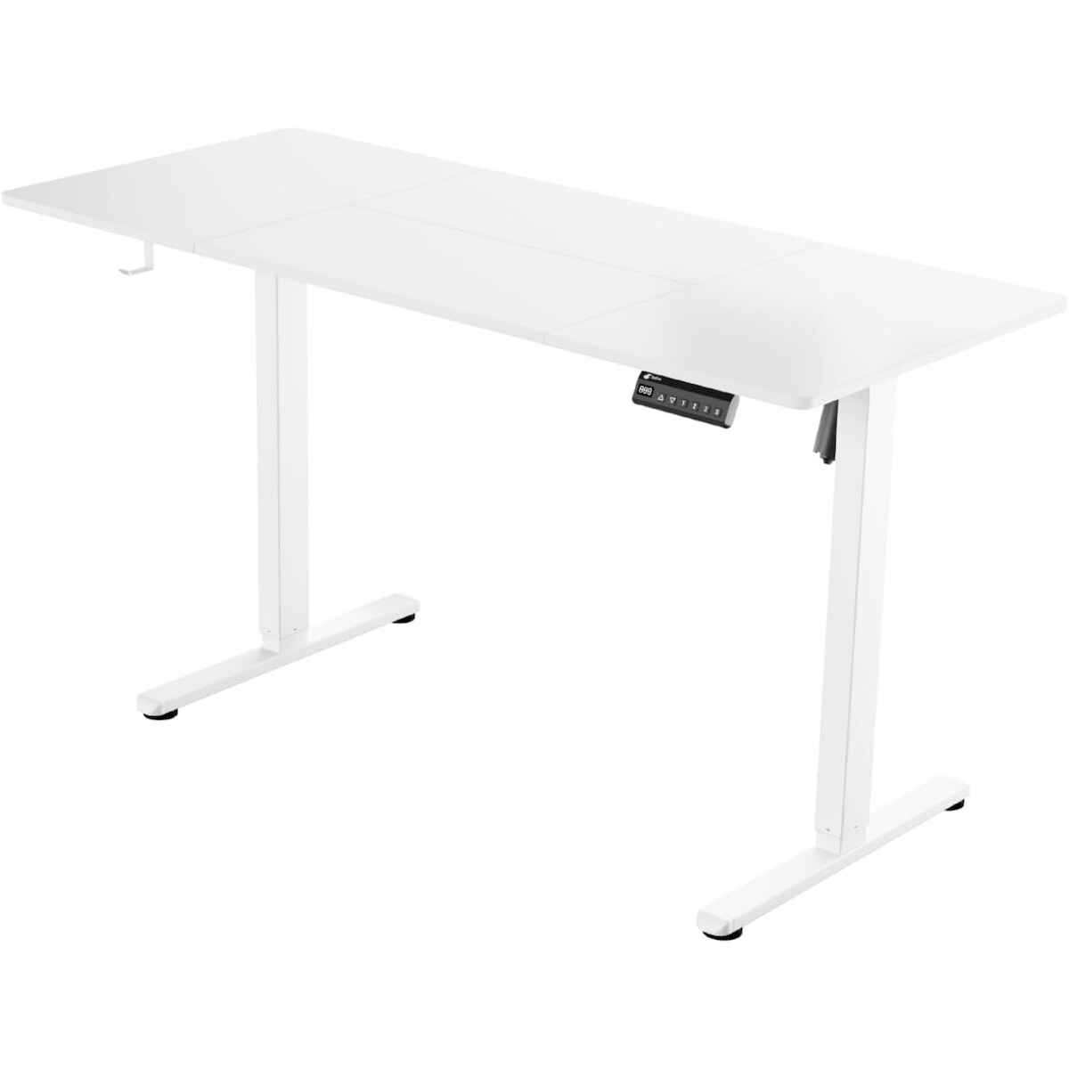 LUTIVO Foxtrot, Höhenverstellbarer Schreibtisch Elektrisch, Memory-Funktion und Kabelmanagement, 140 x 60 cm, Weiß/Weiß