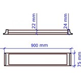 thumbnail of Confezione 2 strisce LED Slim 900mm con strisce LED integrate 27W, bianco neutro 4200K
