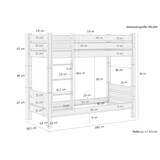 thumbnail of Hochbett stabil 90x200 Kiefer weiß Hochbett teilbar Etagenbett ohne Rollrost 60.16-09WT100oR