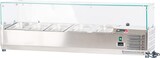 thumbnail of Romux® Kühlvitrinen für Tapas 140x39x44 cm aus Edelstahl und Glashaube mit 5 Becken GN 1/3 | Gekühlte Vitrine mit digitalem Dixell-Thermostat