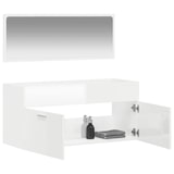 thumbnail of vidaXL Badschrank mit Spiegel Hochglanz-Weiß Holzwerkstoff