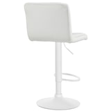 thumbnail of Décoshop26 - Barkruk/kinderstoel x 1 met decoratieve vierkante stiksels crèmekleurige fluwelen zitting witte metalen poten 10_0005336