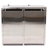 thumbnail of 2x copribidoni box spazzatura rifiuti HWC-E83 XS 63x135x103cm acciaio inox