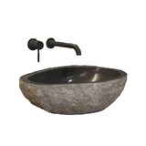thumbnail of Lavabo Da Appoggio In Pietra Di Fiume Naturale Grigio - 40-45 x 15h