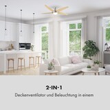 thumbnail of Bolero 2-in-1-Deckenventilator Leuchte 55W 10212m³/h Fernbedienung Ahorn 134