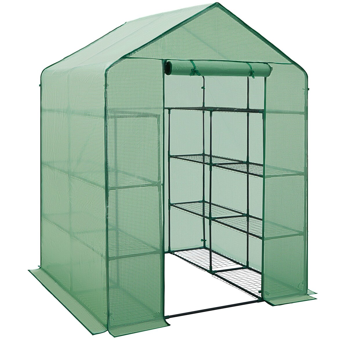tectake Serre de jardin souple 2,04 m² 143x143x195cm 143 x 143 x 195 cm Vert