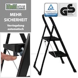 thumbnail of Trittleiter 2 Stufen klappbar TÜV/GS 150 kg Anti-Rutsch Haushaltsleiter Klapptritt Leiter in schwarz