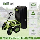 thumbnail of Gartenwagen mit Kippfunktion 400kg 125 L mit Deichsel für Rasentraktor Quad oder Handgriff