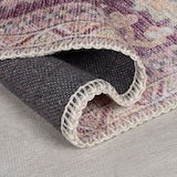 thumbnail of Maschinenwaschbarer Traditioneller Vintage-Teppich aus recycelten Fasern, rutschfest - `Hald`. Farbe: Rosa, 60x230 cm | Kadima Design