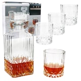 thumbnail of 5tlg Set Whilly Whiskykaraffe 720ml + 4 Tumbler 300ml Dekanter Deckel Glasschliff