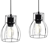 thumbnail of tectake Candeeiro suspenso Woody, 4 luzes, com viga de madeira, 40 W 82 x 13,5 x 140 cm Preto/Castanho