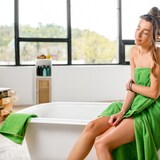 thumbnail of Relaxdays Badezimmerschrank, 3 Fächer, stehend, HBT: 96,5 x 30 x 30 cm, schmaler Badschrank mit Rattan-Tür, weiß/natur