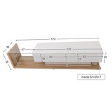 thumbnail of TV-Schrank 170x36x38cm mit LED Beleuchtung, Hochglanz TV Lowboard modern mit Glasregalen und Schubladen, Wohnzimmermöbel Weiß Holz