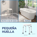 thumbnail of Taburete de ducha silla ducha personas mayores silla para ducha de aluminio con altura regulable antideslizante carga 136 kg