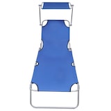 thumbnail of vidaXL Ligbed inklapbaar met luifel aluminium blauw