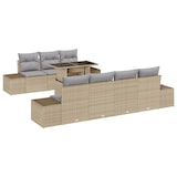 thumbnail of vidaXL 8-teiliges Garten-Sofa-Set mit Kissen in Beige aus Poly Rattan
