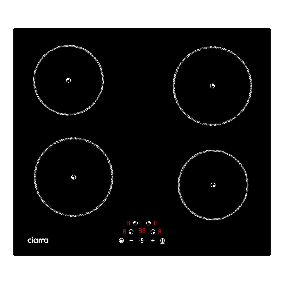 CIARRA Piano Cottura a Induzione 60cm Piani Cottura 4 Zone Piano Cottura a Induzione Incasso con Touchsensor VM4BIH-F