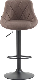 thumbnail of Décoshop26 - Drehbarer Barhocker x1 höhenverstellbar taupefarbener Stoff mit Ziernähten schwarzes Metallgestell 10_0005707