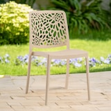 thumbnail of 4er-Set stapelbare Stühle aus Polypropylen mit Glasfasern für Garten oder Innenbereich, wasserabweisend und widerstandsfähig  - SOLE - Creme