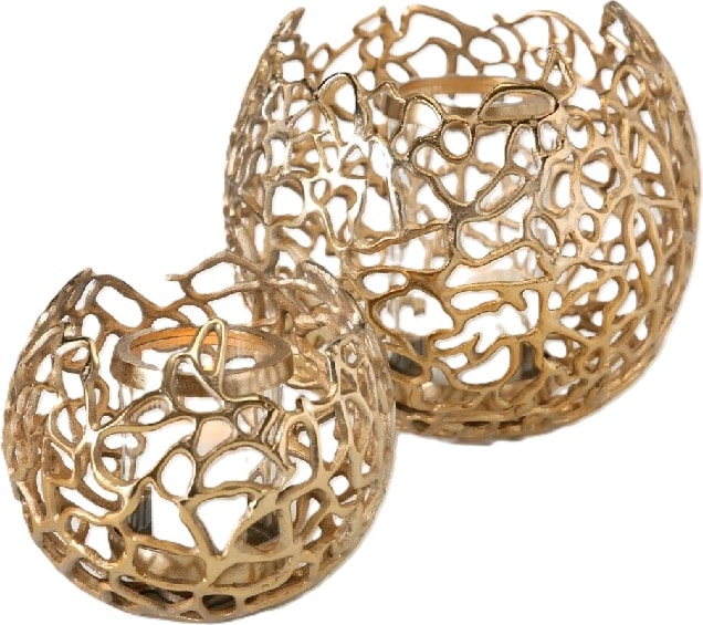 Windlicht Fidan Aluminium Ø19/28 cm H17/26 cm gold 2er-Set