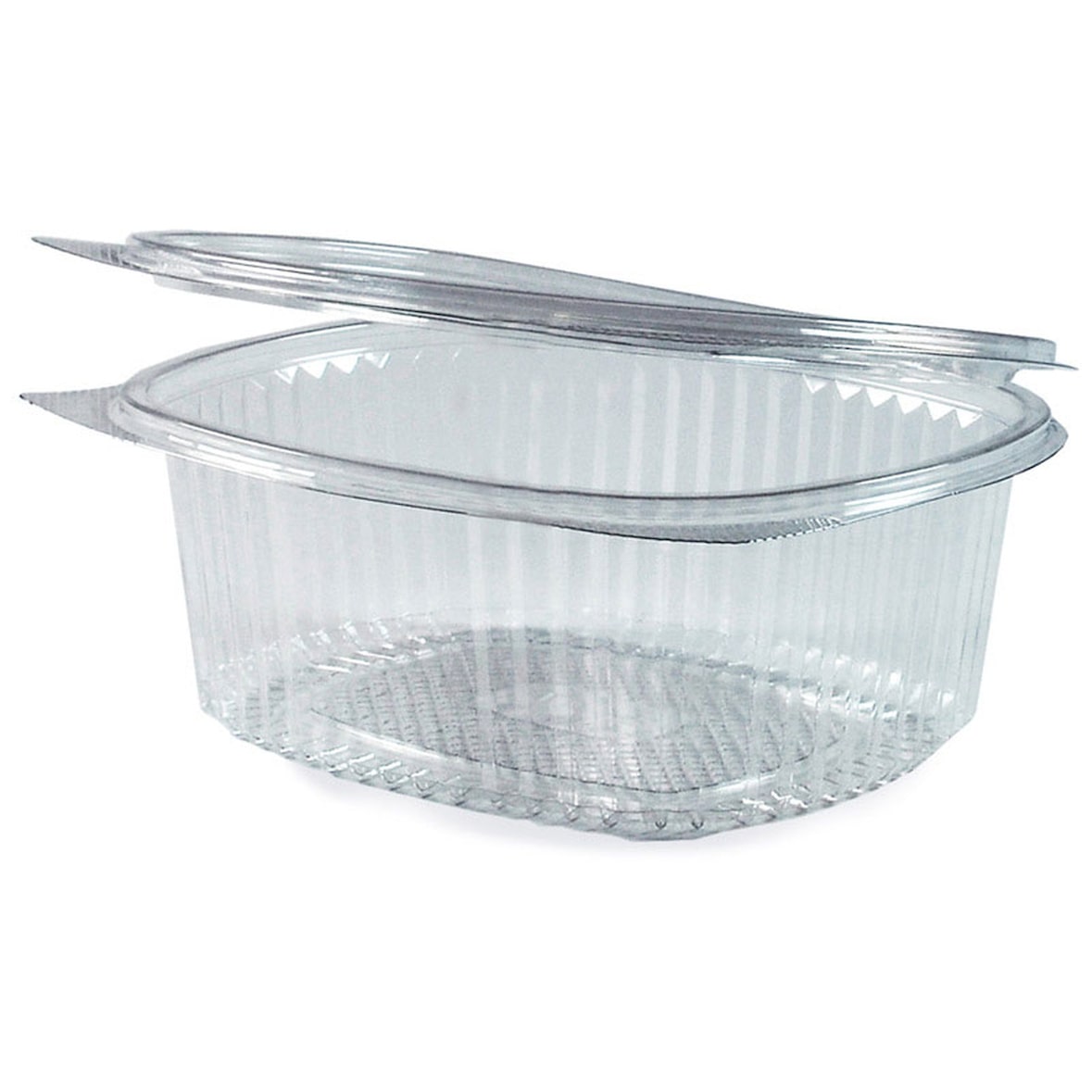 50x Feinkostbecher oval klar mit Deckel 1500 ml (PET)