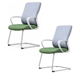thumbnail of Conjunto de 2 sillas para sala de espera oficina reuniones, conferencias y estudio asiento ergonómico acolchado con reposabrazos tejido transpirable